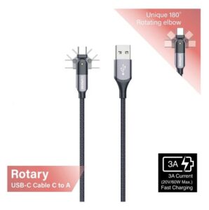 Capdase Rotary USB-C to USB-A 2M Charging Cable