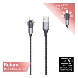 Capdase Rotary USB-C to USB-A 2M Charging Cable